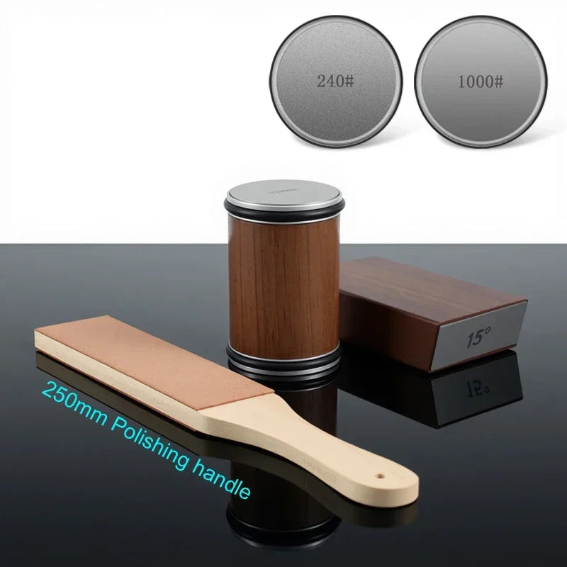 Rolling Knife Sharpener Magnetic Knife Holder Diamond Sharpening Stone With 15 and 20 Degrees Angle Roller Kitchen Accessory Set