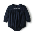 AS Great Quality Designer Shabbos Brother Sister Navy Cotton Linen Clothes with Embroidery Holiday Outfits