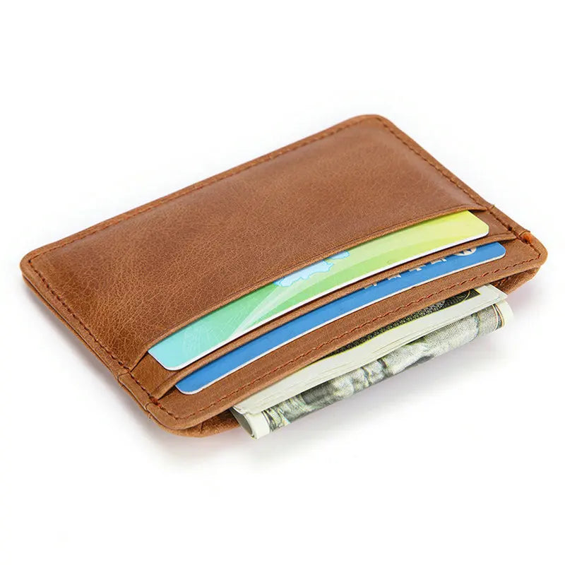 GENODERN Women & Man Genuine Leather Card Holder Cowhide Slim Card Wallet Small Thin Card Package