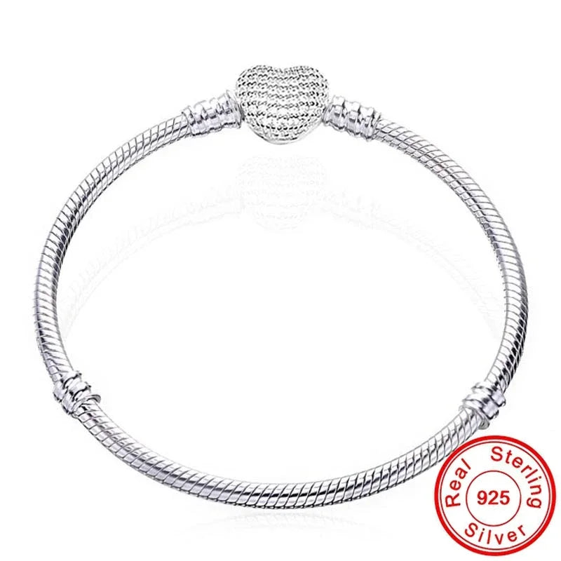 Hot Selling High Quality Authentic 925 Sterling Silver Snake Chain Bracelets Brand Charm Pandor bracelet For Women Jewelry