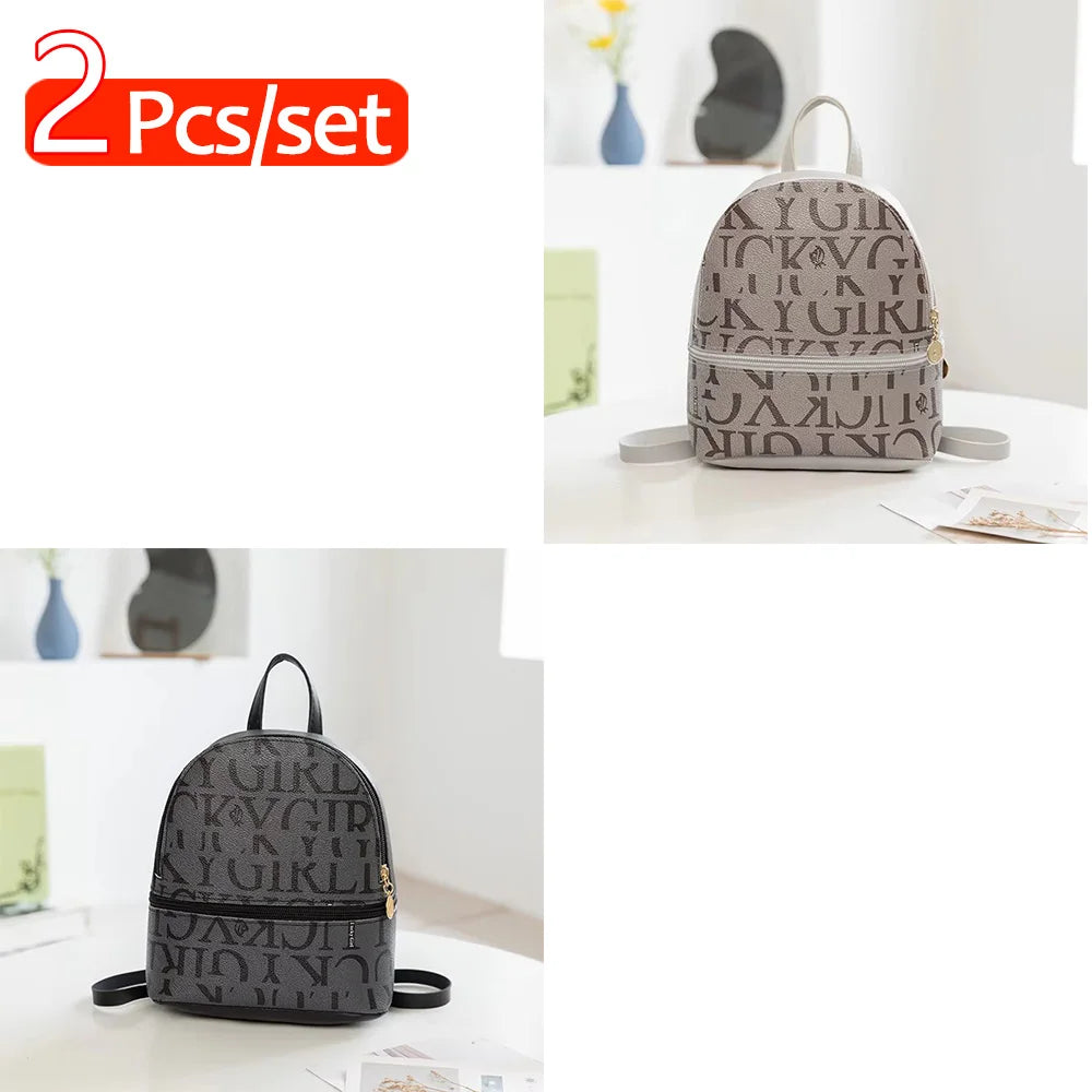 Mini Backpack Fashion Retro Crossbody Bag Small Cute Purse Leather PU Little Backpack for Women Trip Travel Outting Bag
