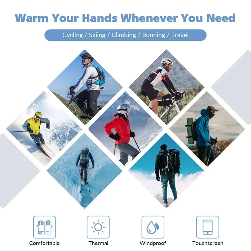 Winter Gloves Waterproof Thermal Touch Screen Thermal Windproof Warm Gloves Cold Weather Running Sports Hiking Ski Gloves 2025
