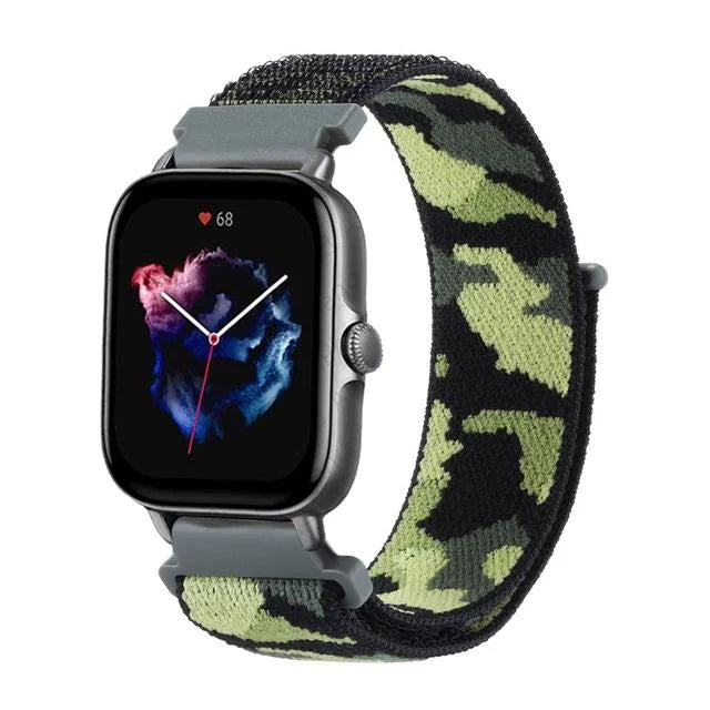 20mm 22mm Nylon Loop Strap for Amazfit GTR 47mm/GTR4 3 Pro/GTS 4 mini/3 Bracelet for Amazfit Balance 3 2/bip 5 6 Max/Stratos 2 3
