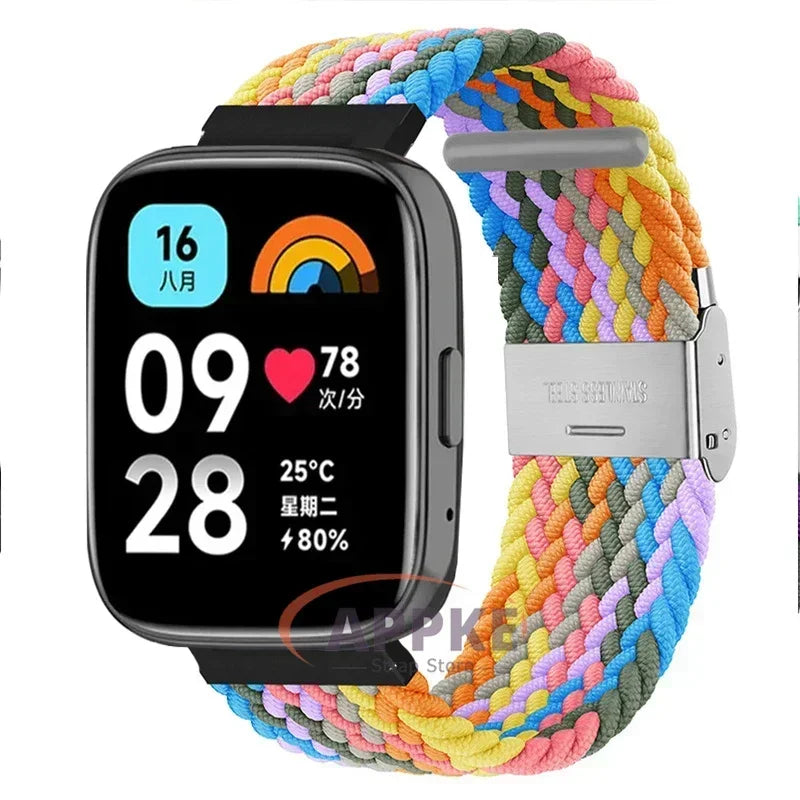 Elastic Braided Strap For Redmi Watch 5/3 Active Watchband Nylon Adjustable Quick Release Bracelet For Redmi Watch 3/5 Lite