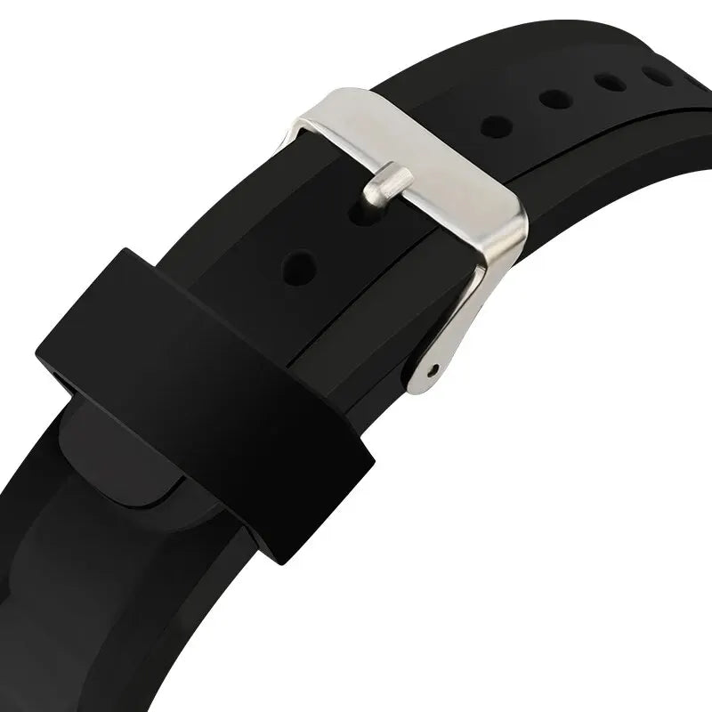 40mm Quartz Analog Watch with Quartz Movement No Logo Rotating Bezel Rubber Strap Unisex Wristwatch