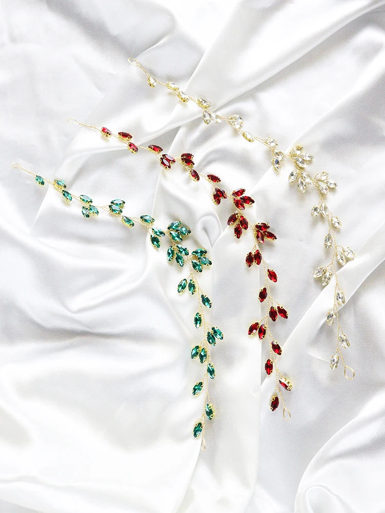 Women Rhinestone Hair Vine Stylish Hair Jewelry Handmade Prom Hair Ornaments Wedding Bridal Hair Accessories for Party Headband
