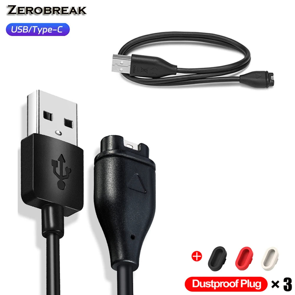 1 Meter USB Type C Charging Cable For Garmin Fenix 7 7S 7X 6 6S 6X 5 5S 5X Vivoactive 3 4 4S Venu 2 2S 3 3S With Dustproof Plug