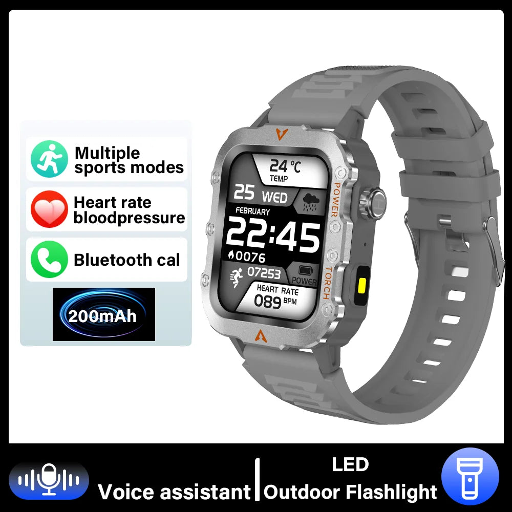 G.L Wear New Smartwatch for Outdoor Sports with LED Light Bluetooth Calling Activity Sleep Tracking Fitness Monitor