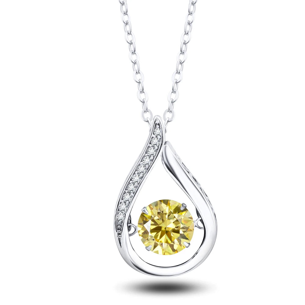 VVS1 D Color Moissanite Necklace For Women Fine Jewelry 925 Sterling Sliver Chain Plated 18k White Gold