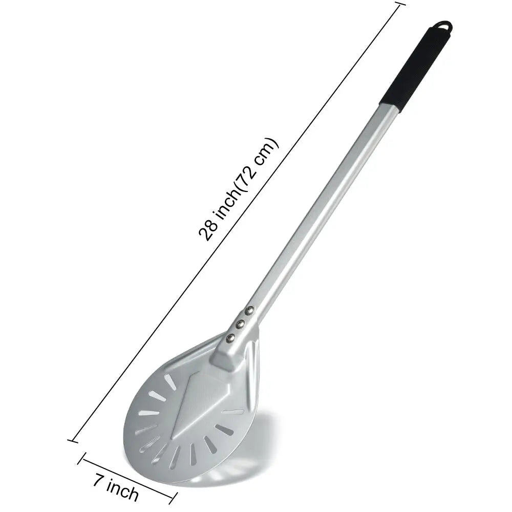PizzAtHome Long Handle 7/ 8/ 9 Inch Perforated Pizza Turning Peel Pizza Shovel Aluminum Pizza Peel Paddle Small Pizza Tool
