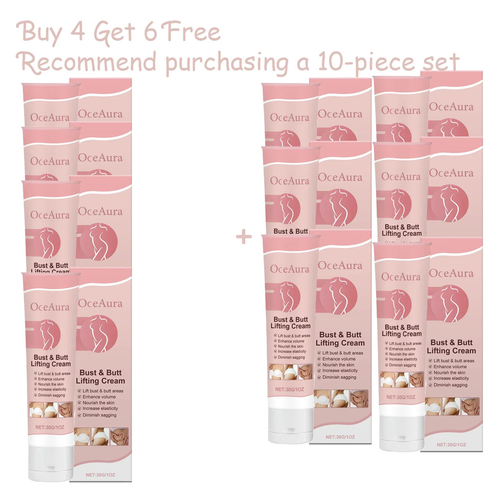 OceAura Hip & Breast Firming Cream - Deep Moisturizing Body Care for Chest & Hip Skin, Nourishing Smooth Formula to Tighten