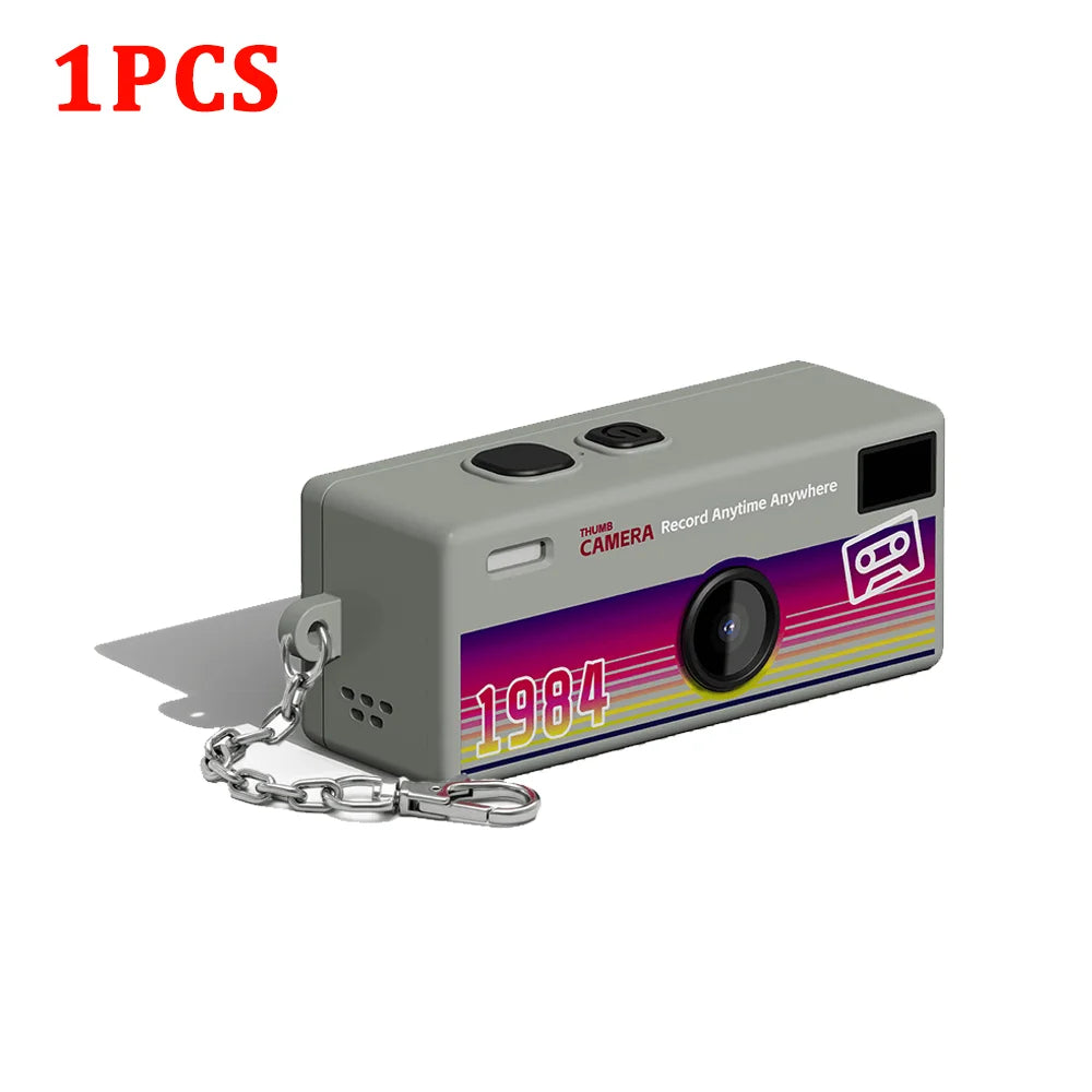 CHEGIT Thumb Keychain Camera 0.96inch Mini Action Camera Retro Support Memory Card 1080P Very Small Camcorder Video Recorder