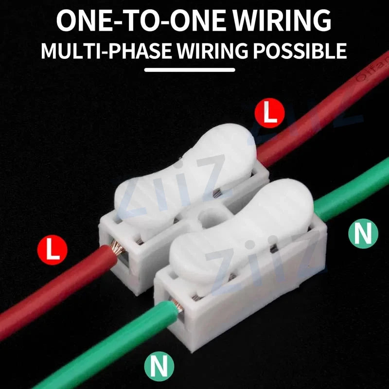 20/50Pcs No Solding Quick 1P 2P Cable Wire Connector No Screw Terminal Block Spring Clamp ZiiZ