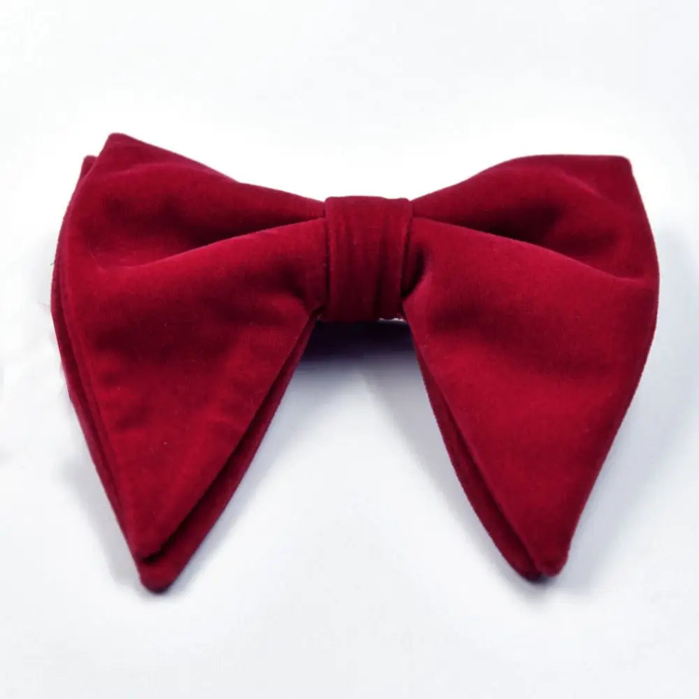 High Quality Oversized Bow Tie Solid Color Bowtie Adjustable Necktie Velvet Men Big Bow Tie Wedding Party Tuxedo