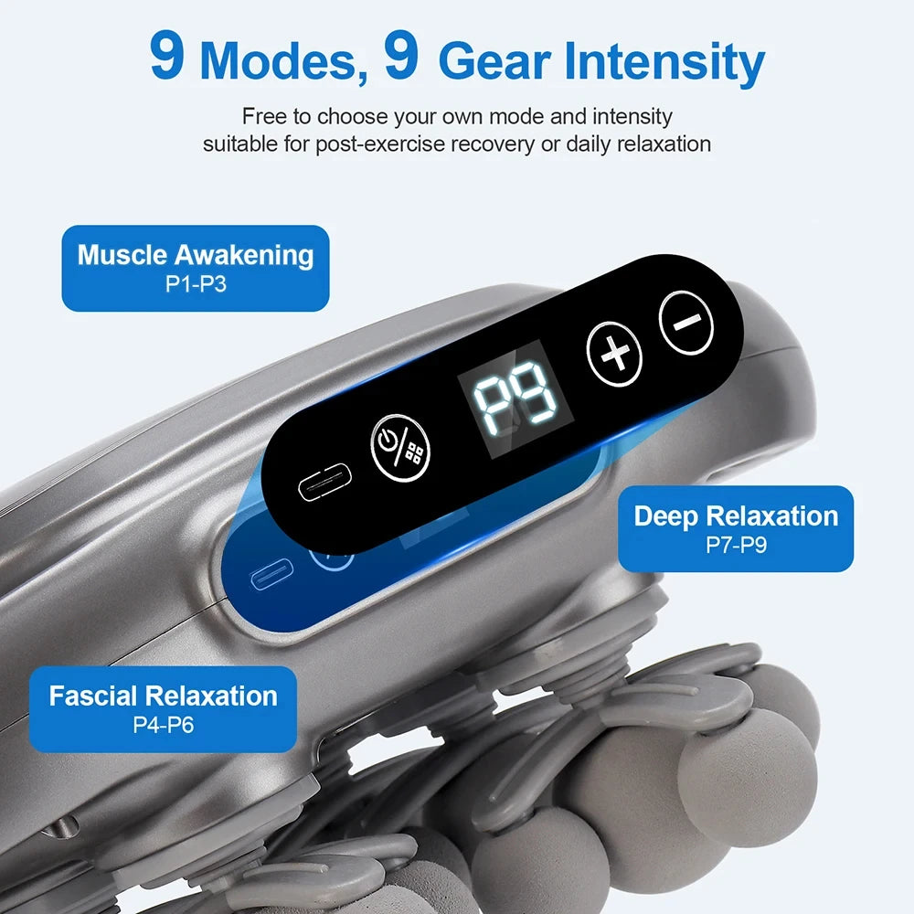 22-Head Deep Tissue Percussion Massage Gun, High-Power Vibration for Targeted in Back Neck & Shoulders Massage