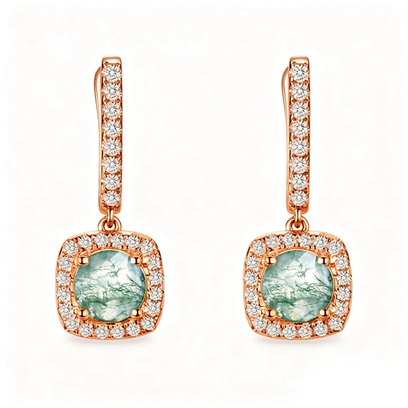 Huitan New Trendy Square Shape Drop Earrings Brilliant Bridal Engagement Wedding Jewelry Elegant Female Dangle Earring Nice Gift