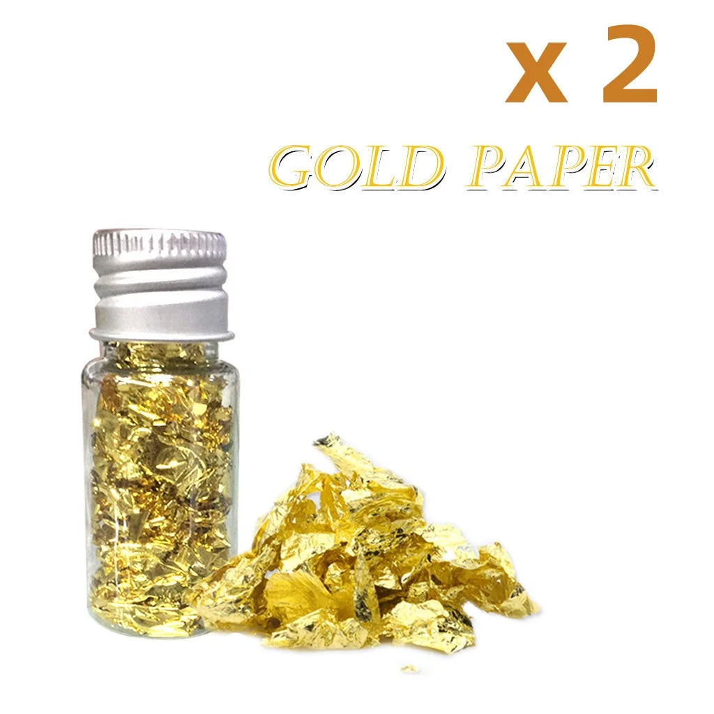 EELHOE Gold Flakes Face Sequins Foil Paper Shiny Body Face Glitter Confetti Nail Art Decoration Glitters Shiny Foil Paper 10PCS
