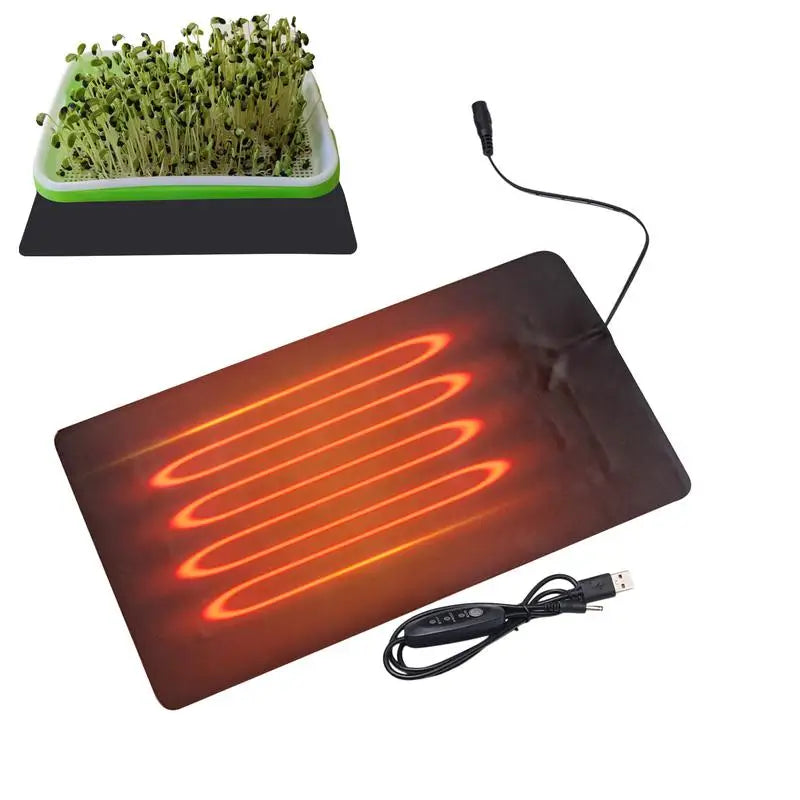 Plant Heat Mat PVC Leather Plant Warming Mat Indoor USB Warm Hydroponics Heating Pad For Indoor Plants Reptiles