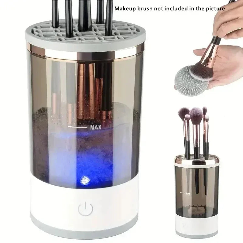 Automatic Electric Makeup Brush Cleaner USB Plug Cosmetic Brush Cleaning Drying Machine with Cleaning Mat