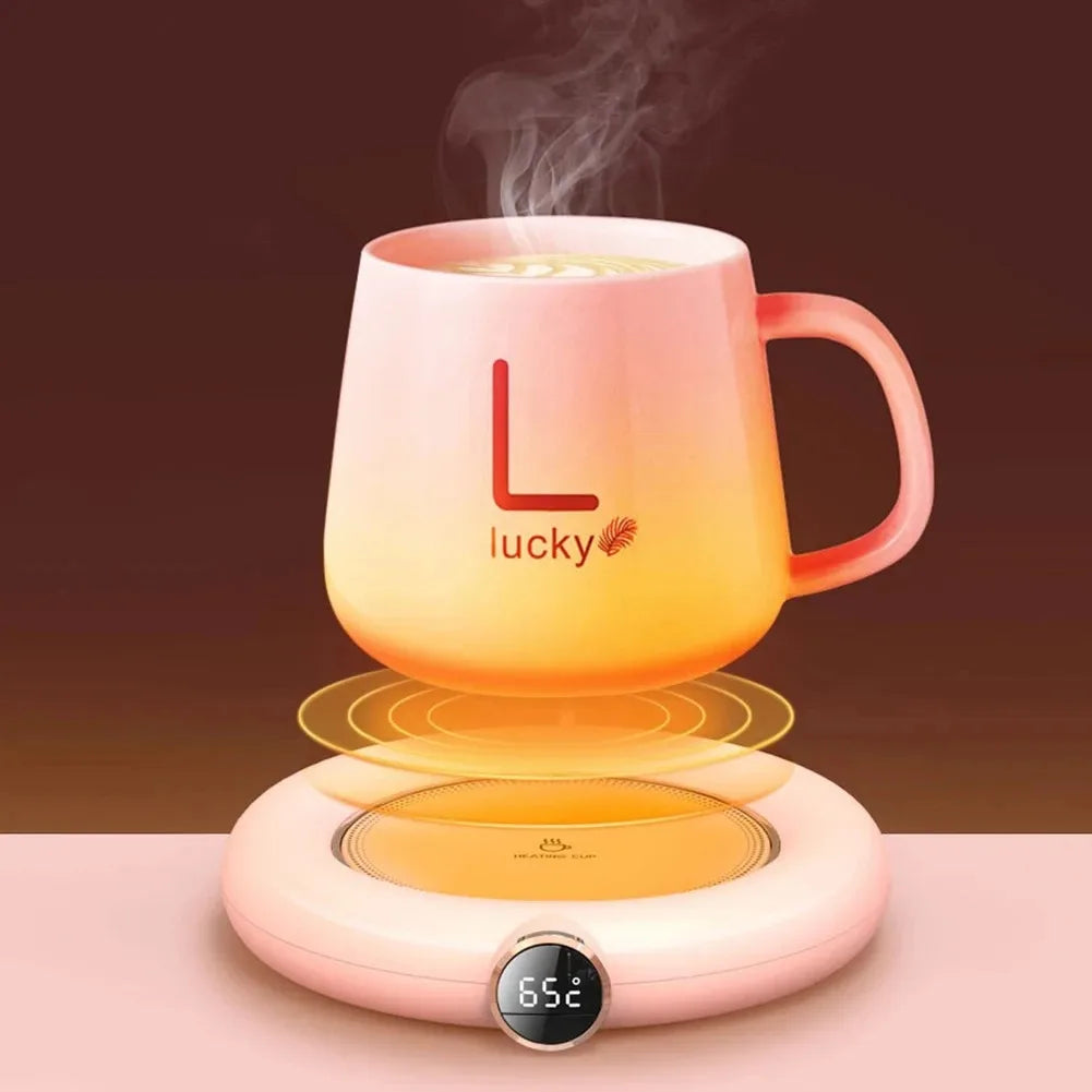 USB DC5V Cup Warmer Heating Pad Coaster Constant Temperature 3 Gear Digital Display Adjustable Timing Heater for Coffee Milk Tea