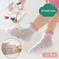 5 Pairs 1 To 12 Years Children's Socks 2026 Spring Summer Baby Boys Girls Cotton Mesh Breathable Thin Soft Cute Socks Kids Socks