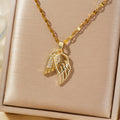 ZAKOL French Shell Pearl Necklace For Women Gold Color Stainless Steel Zircon Love Heart Clavicle Chain Choker Wedding Jewelry