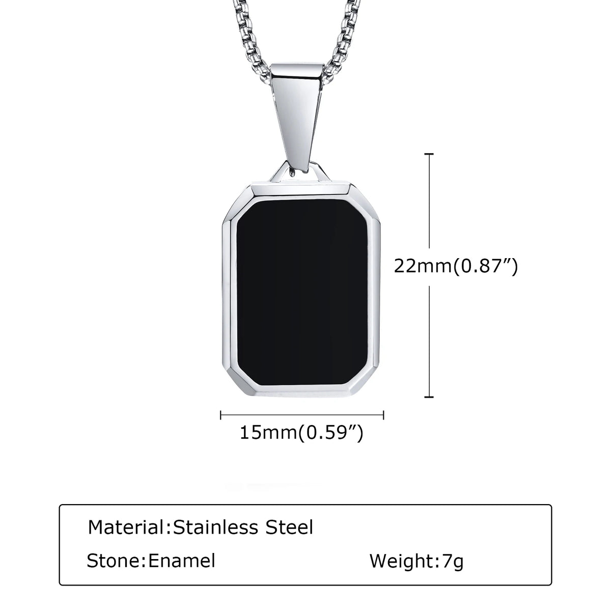 Trendy Pendant Necklaces for Men,Square Natural Stone Stainless Steel Necklaces,Hip Hop Healing Jewelry Gifts for Husband Dad