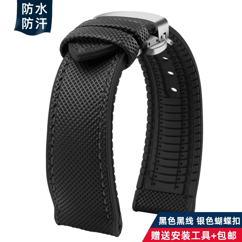 For Longines Seiko water ghost Hamilton series nylon rubber Bottom watch strap 20mm 22mm 23 Strap Men soft Waterproof Wrist Band