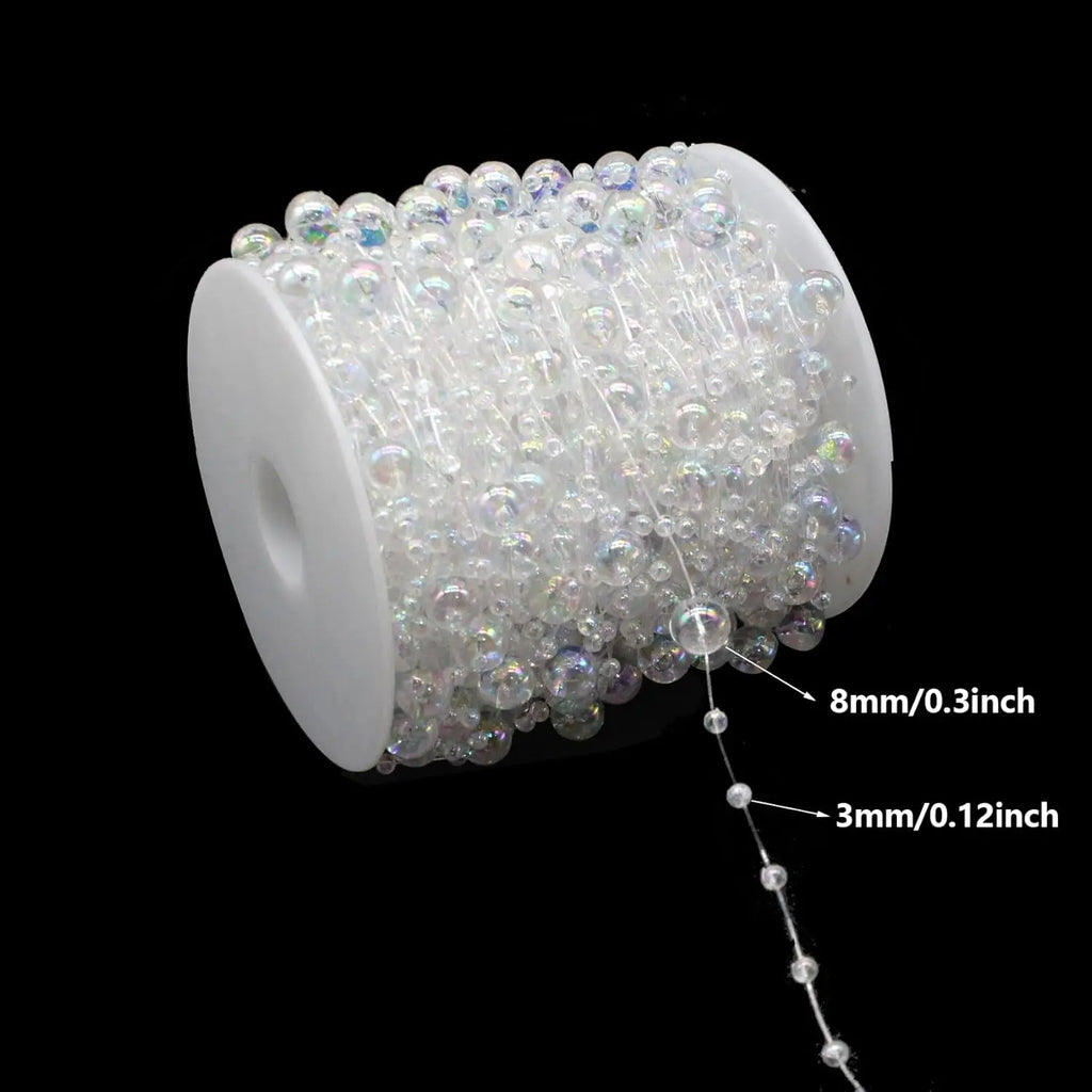 5/10Meters Artificial Pearls Chain Fishing Line Beads Garland Chain For DIY Bridal Bouquet Craft Flower Wedding Party Decoration
