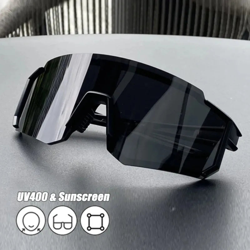 Cycling Sunglasses UV400 Shades Men Women Anti-Ultraviolet Outdoor Sports Hiking Climbing MTB Large Frame Oversized Goggles