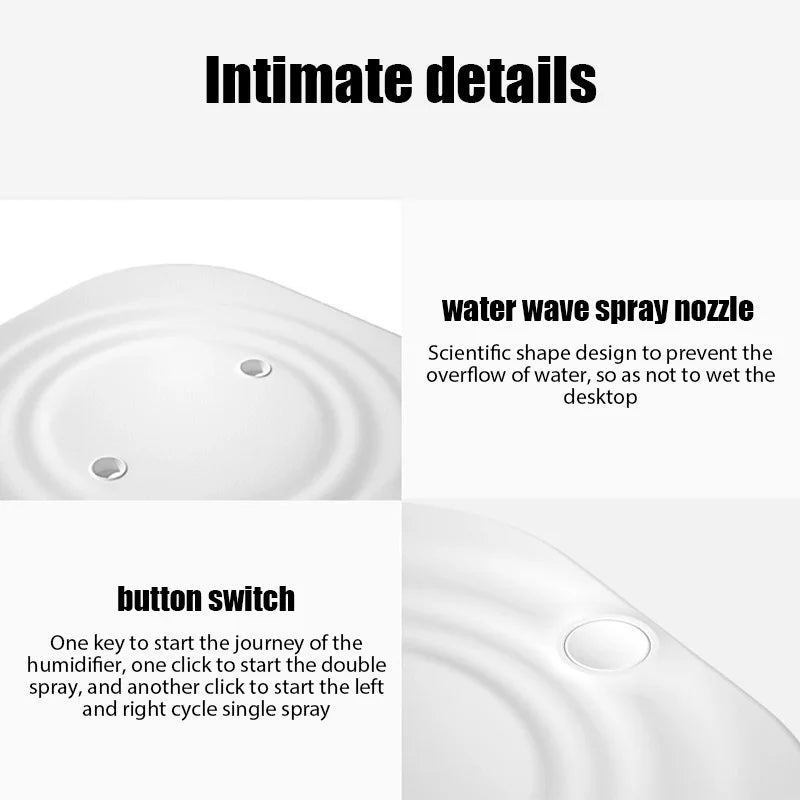 2000ML USB Air Humidifier Large Capacity Home Office Double Spray Port Essential Oil Diffuser Aroma Humificador Mist Fogger