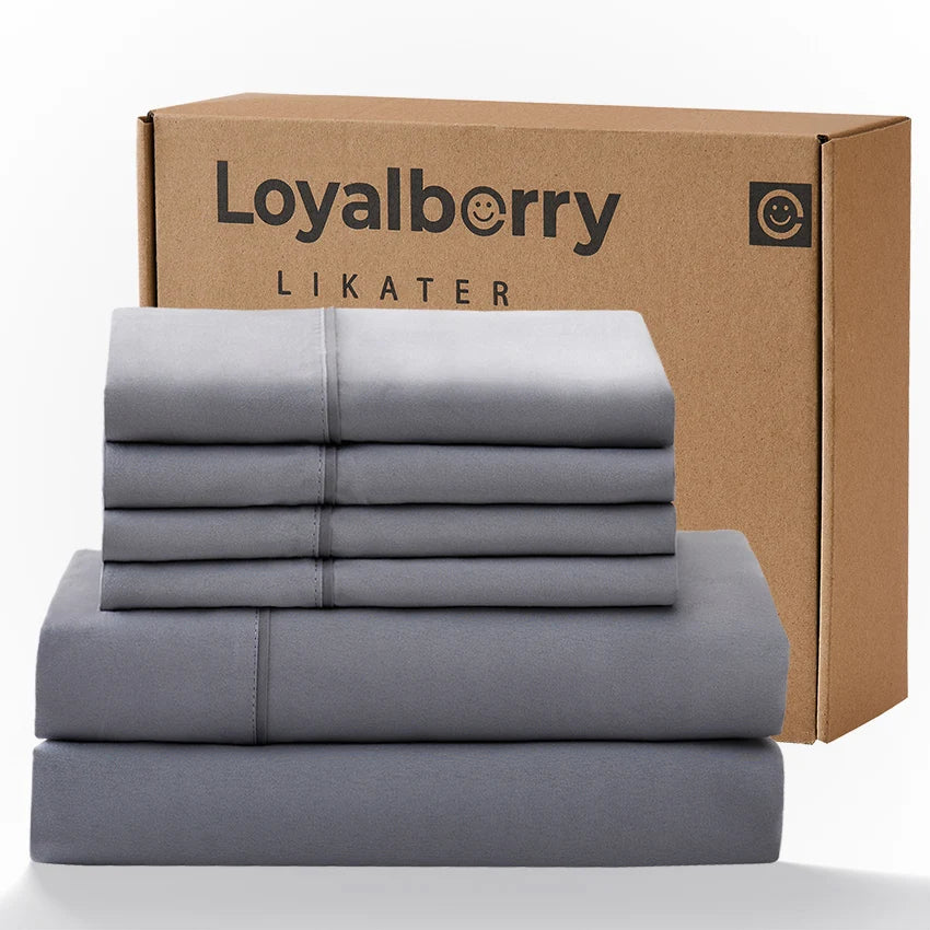 Cool & Soft Queen Size 4-Piece Bedding Set, Double-Sided Brushed Fabric, Easy Care Deep Pocket Fitted Sheet Fits Mattresses Up to 18 Inches, for Bedroom & Hotel Use, Local Warehouse Shipment, Ideal Holiday Gift