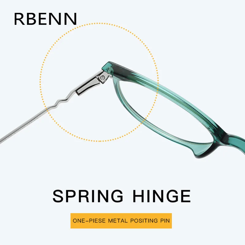RBENN 2025 New Women's Anti Blue Light Reading Glasses Fashion Ultralight Round Presbyopia Computer Readers +1.50 1.75 2.0 2.50