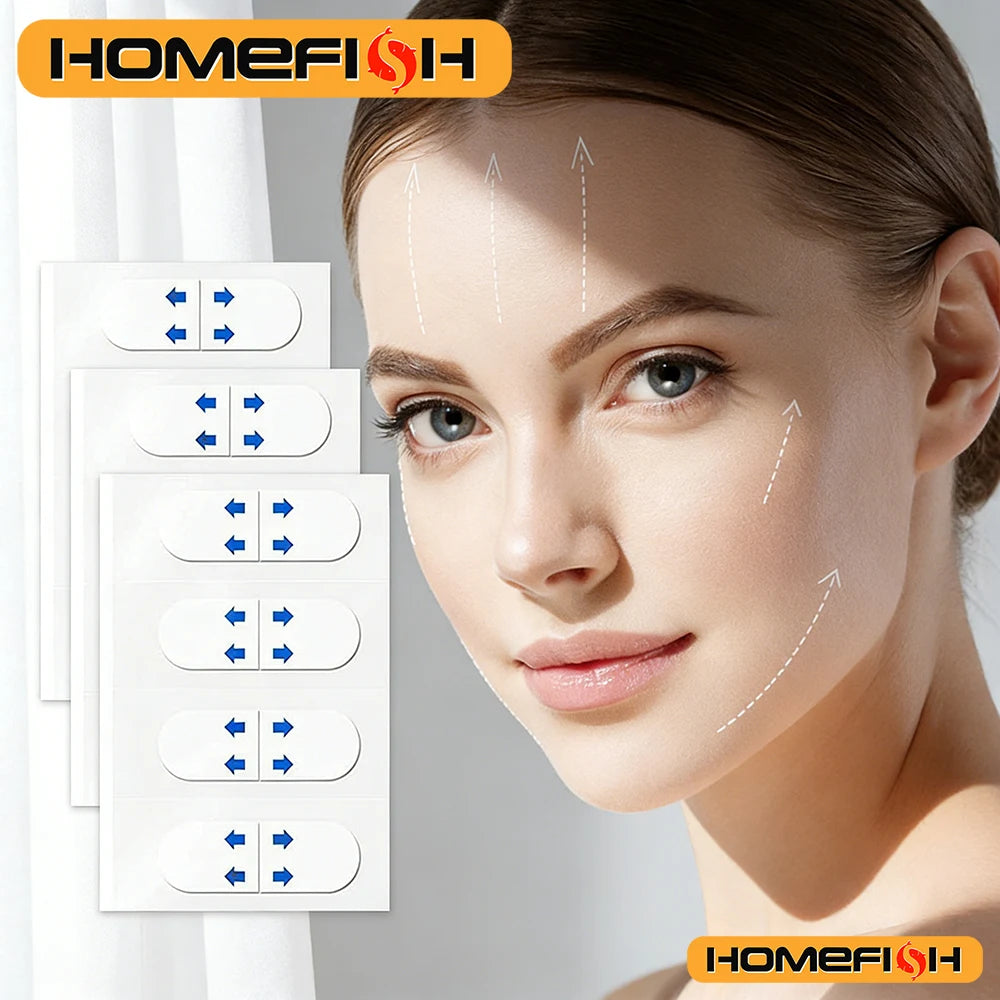 40/80pcs Invisible Face Lift Tape Ultra Thin V Shape Patches Lifting Tool for Tightening Sagging Facial Skin Sticker