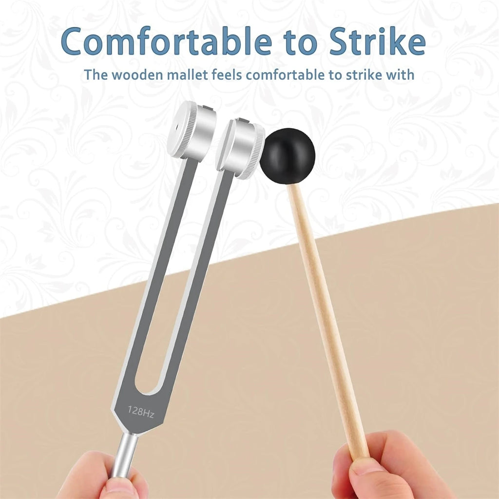 Miwayer 128Hz Tuning Fork 1/2Set -Acoustic Tuning Fork - Professional Sound Therapy Tool for Chakra Balancing & Stress Reduction