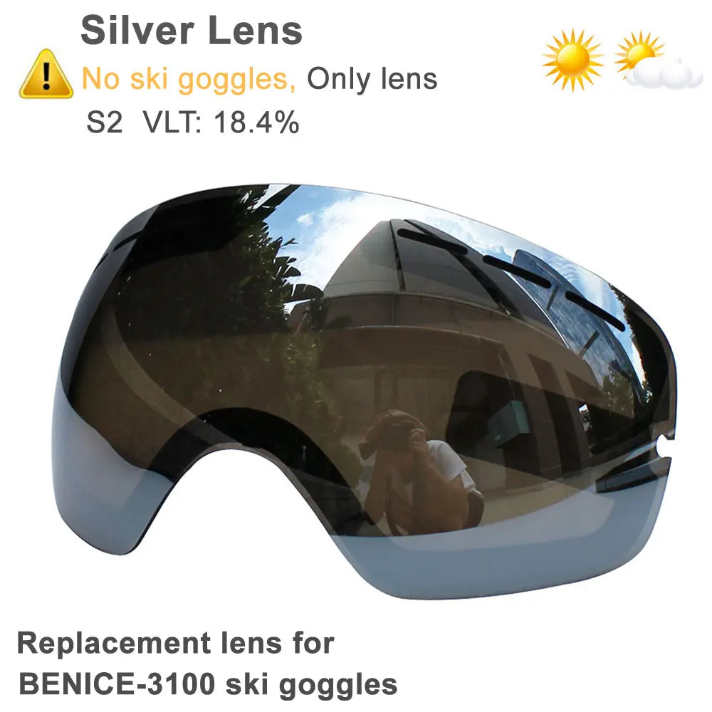 UV400 Anti-fog Double Layers Ski Goggles Big Lens Ski Mask Glasses Skiing Snow Snowboard Eyewear Mirror Polarize Goggles for men