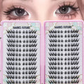 240 Pieces of False Eyelashes, Large Volume, C Curl, Individual Fox Style, Cat Eye, Cosplay Style, Natural and Thick, Single Section, Pure Natural Look, for Home Use, Suitable for Beginners