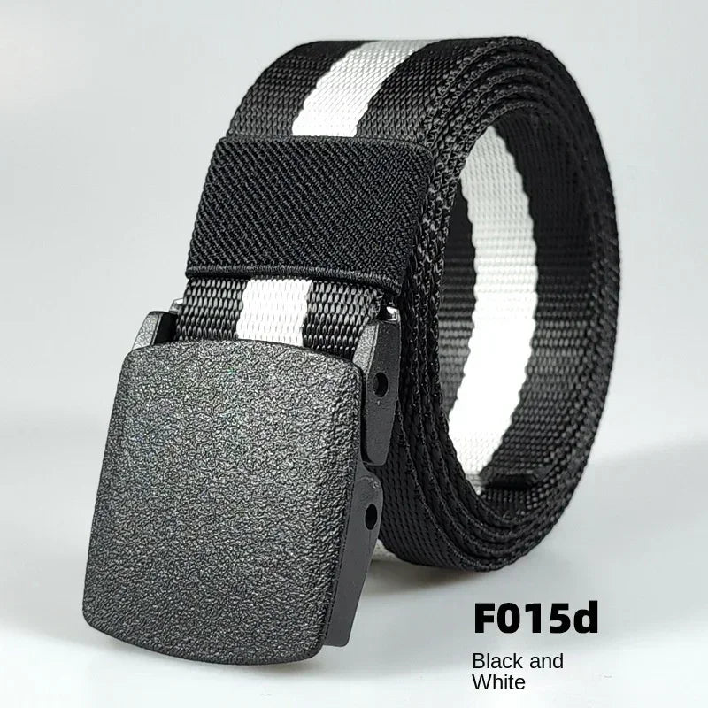 Automatic Buckle Nylon Women's Belts Canvas Outdoor Travel Premium Pants Sports Non-metallic Belts for Men White Black Blue Red