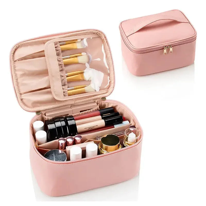 Large Capacity PU Waterproof Toiletry Storage Bag Women's Fashion Travel Portable Cosmetics Bag for Women Men