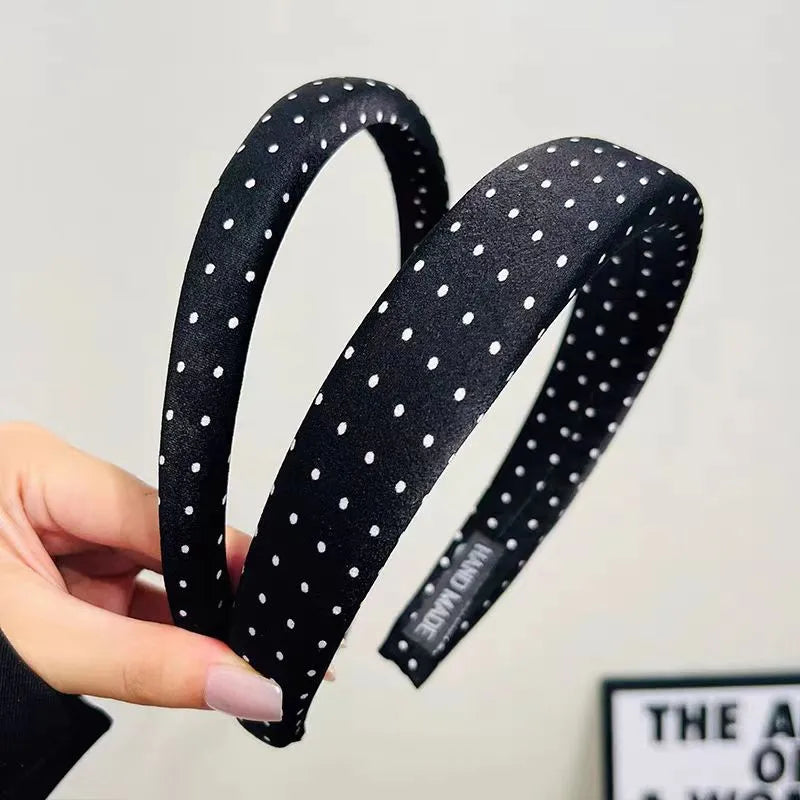 1/4pcs Simple Black White Polka Dot Wide Side Headband for Women Elegant Daily Wear Hair Band Fashion Girls Wash Face Hair Hoop