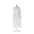 Girls Spring Summer Princess Dress with Lace Rose Embroidery Long Sleeve and Bow Belt