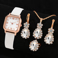 2/4PCS Fashion Minimalist Watch Luxury Men's and Women's Leather Belt Business Leisure Bracelet Quartz Watch