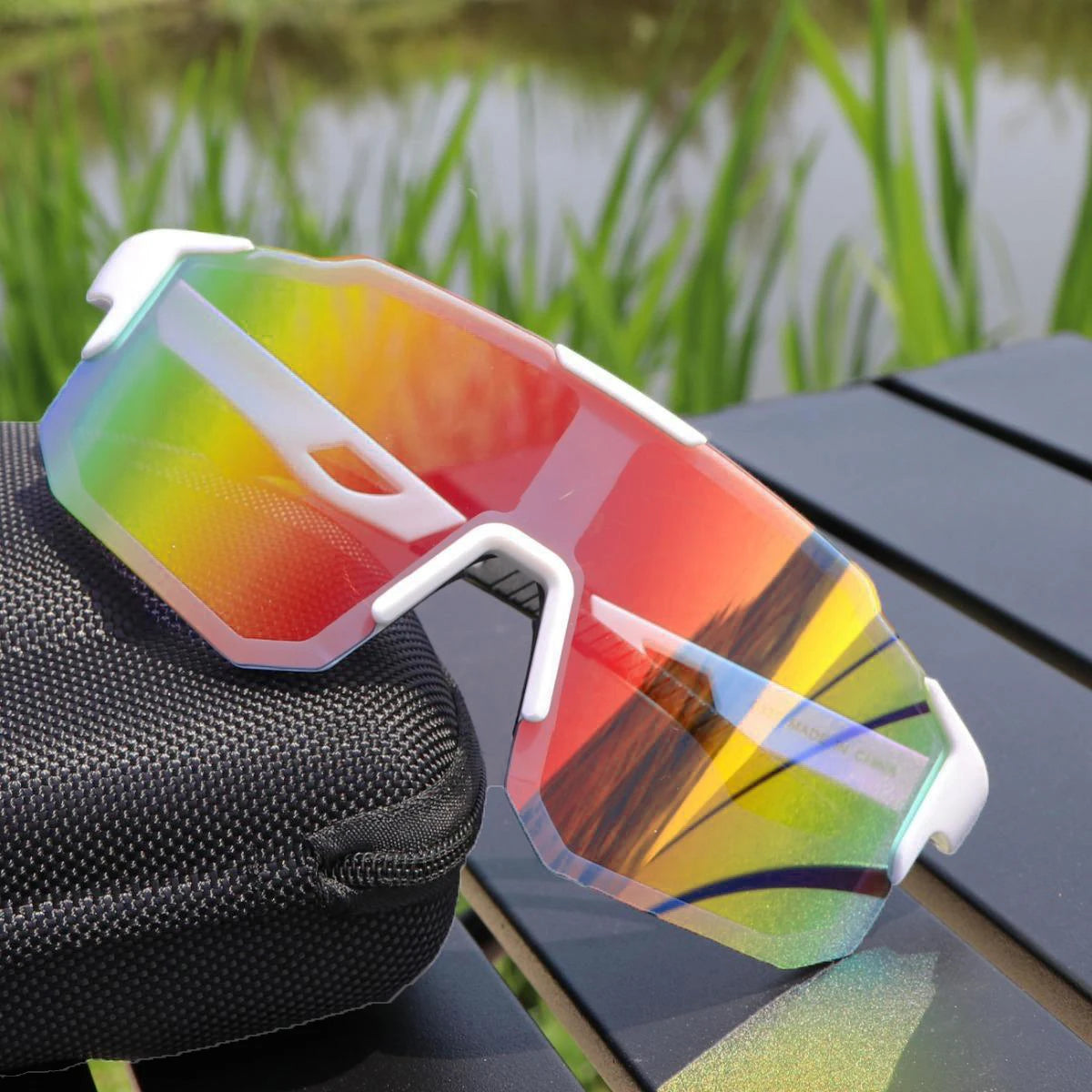 Cycling Sunglasses Large Frame UV400 Shades UV Protection Outdoor Sports Windproof Anti-Ultraviolet Hiking Climbing Goggles