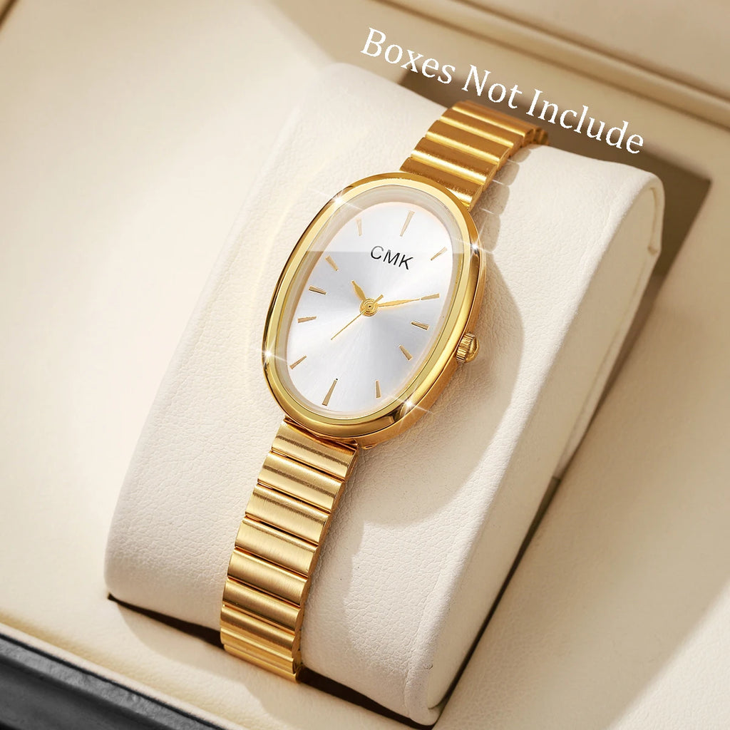 Fashion Ultra-thin Band Women Watches Oval Dial Ladies Analog Quartz Wristwatch Elegant Gift Reloj Mujer（Without Box）