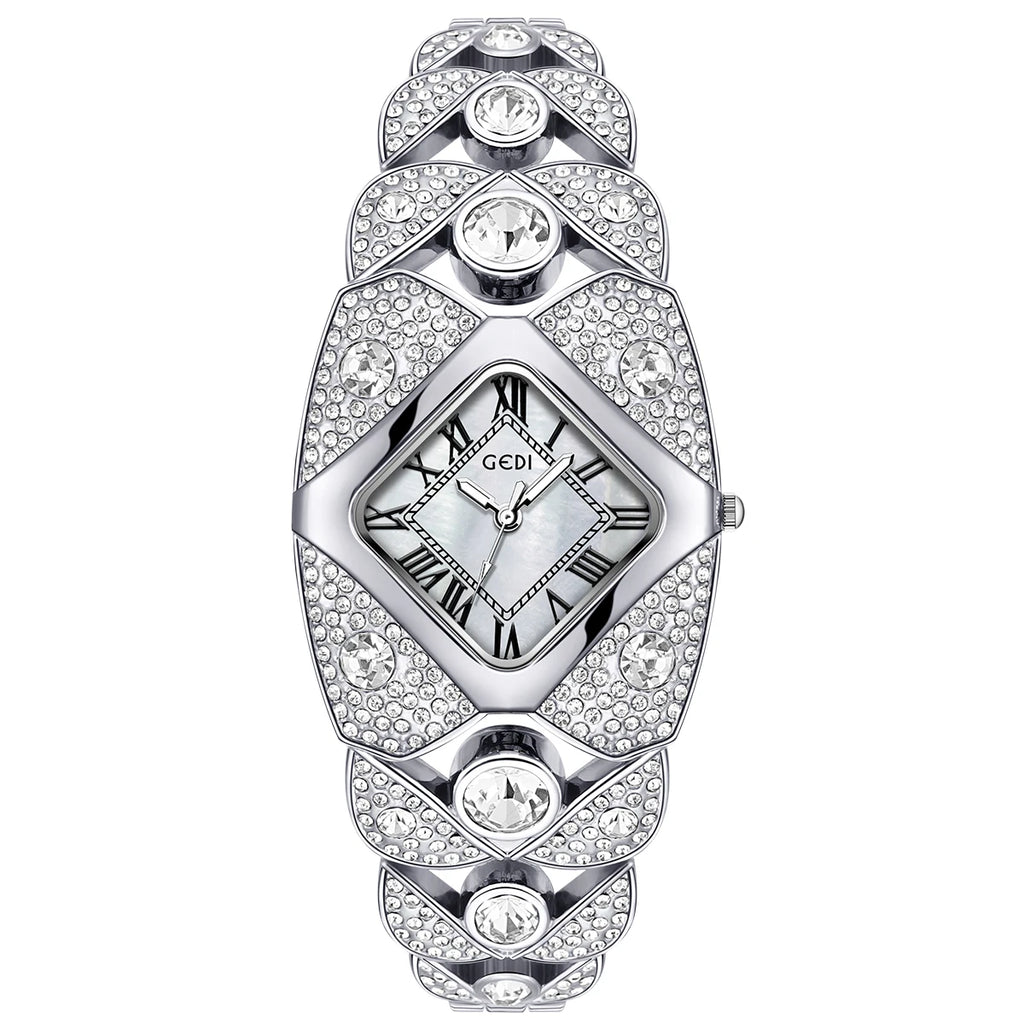2026 New Women Watch Light Luxury Brand Diamond Inlaid Bracelet Watches Waterproof Ladies Fashion Quartz Clock Wristwatch Gift