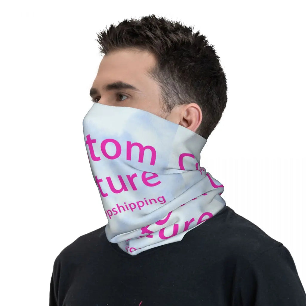 Custom Personalized Custom Photo Logo Neck Gaiter Women Men UV Protection Winter Customized DIY Print Bandana Scarf for Cycling