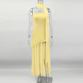 2025 New Strapless Dress With Ribbon Women's Elegant Sleeveless Mesh Beach Vacation Long Dress Spring Fashion Lady Dress