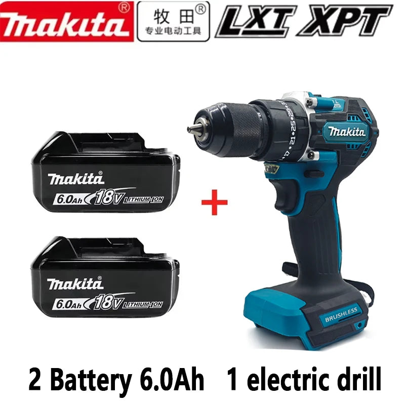 Genuine Makita DDF487 18V Brushless Li-ion Cordless Drill, Rechargeable Power Tool Kit for Household, Farm & Auto Repair