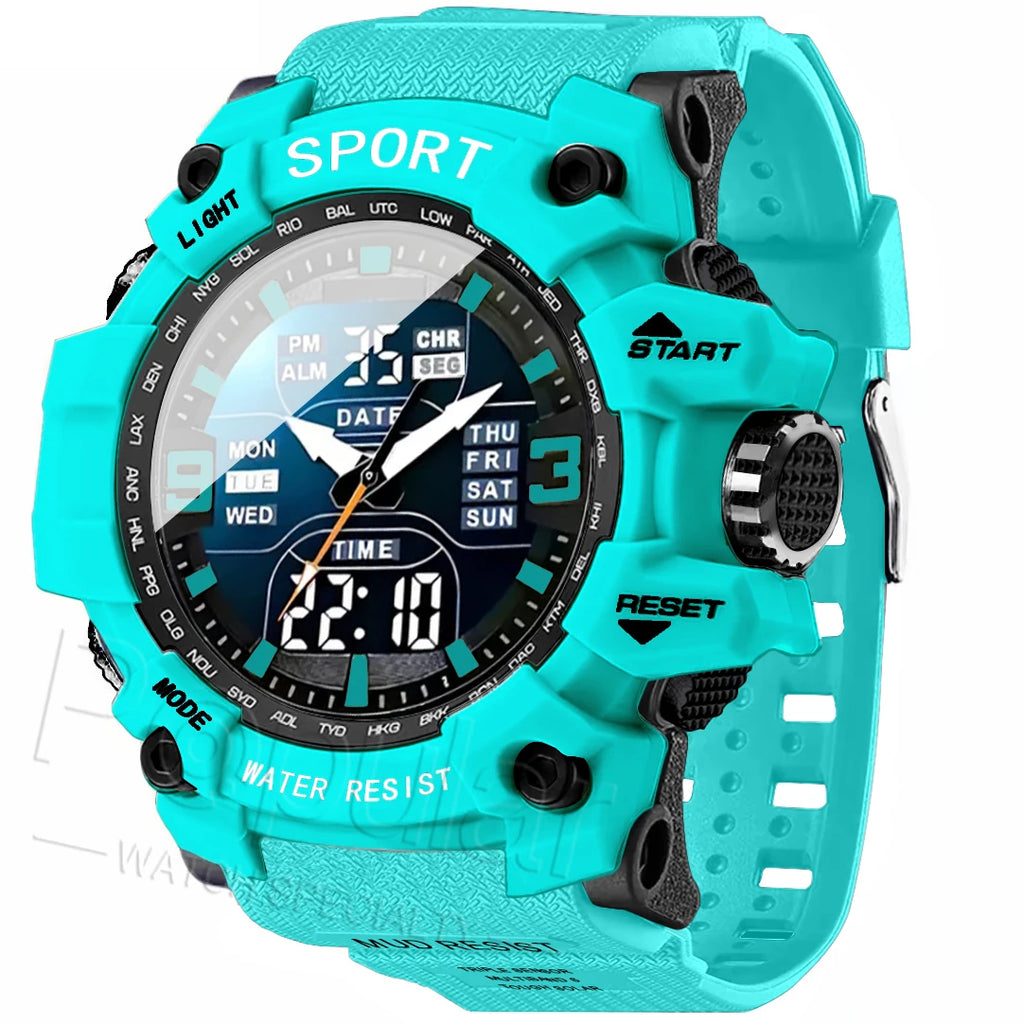 Men's and Women's Sports Watches, Tactical Hands, Large Dial, Illuminated Timer, Alarm Clock