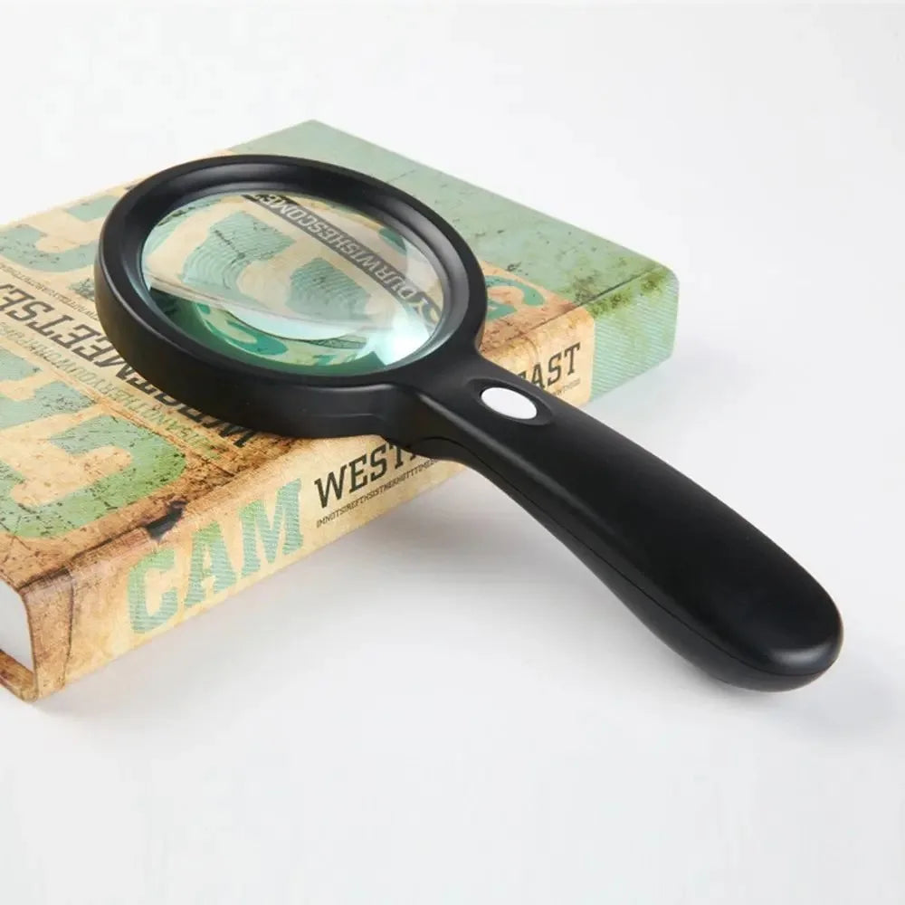 10X Handheld Magnifying Glass with 12 LED Lights Magnifier Tool for Reading Jewelry Inspection Repair Coin Collecting